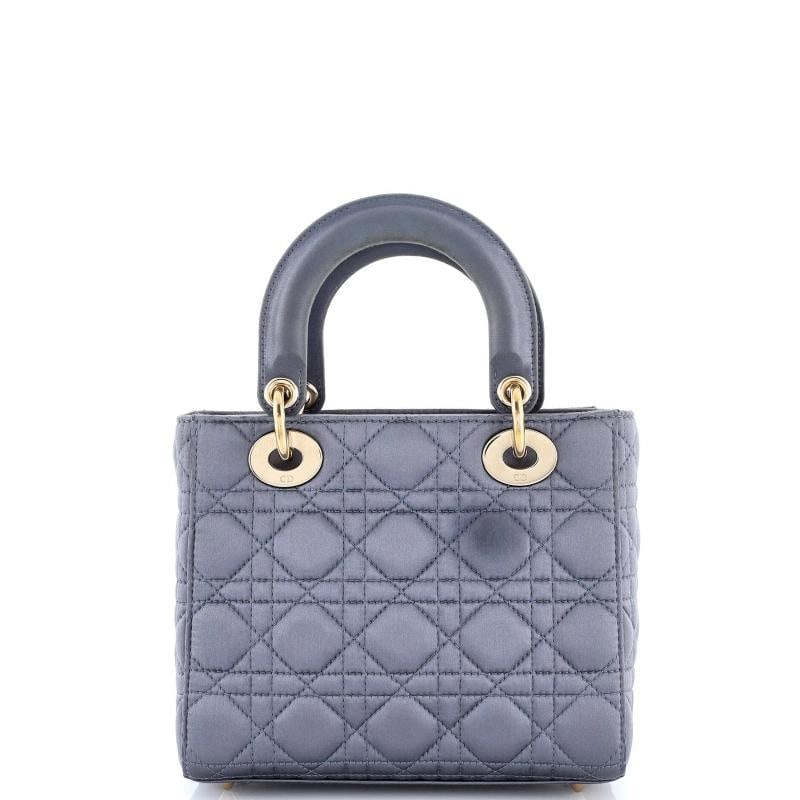 Christian Dior My ABCDior Lady Dior Bag Cannage Quilt Satin with Crystal Charms - 3