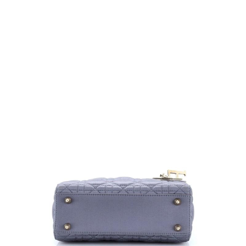 Christian Dior My ABCDior Lady Dior Bag Cannage Quilt Satin with Crystal Charms - 4