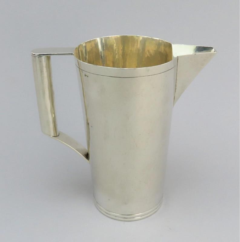 Superb Art Deco/MCM c1920s-1950s German Handwrought 800 Purity Silver Pitcher - 3