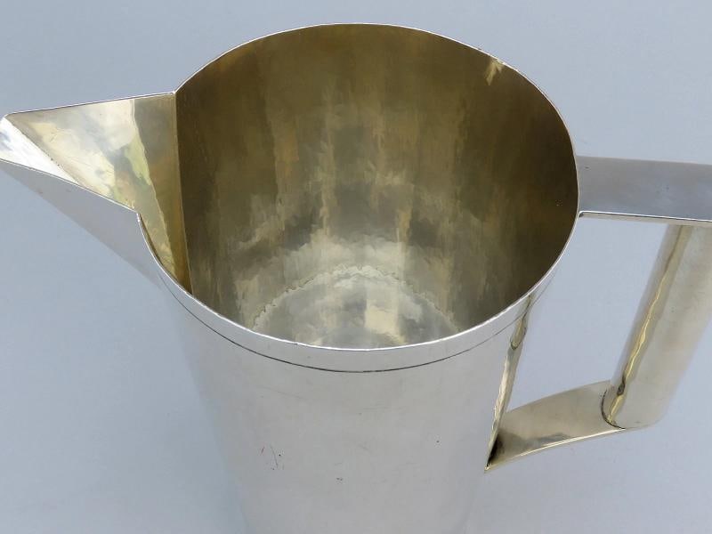 Superb Art Deco/MCM c1920s-1950s German Handwrought 800 Purity Silver Pitcher - 7