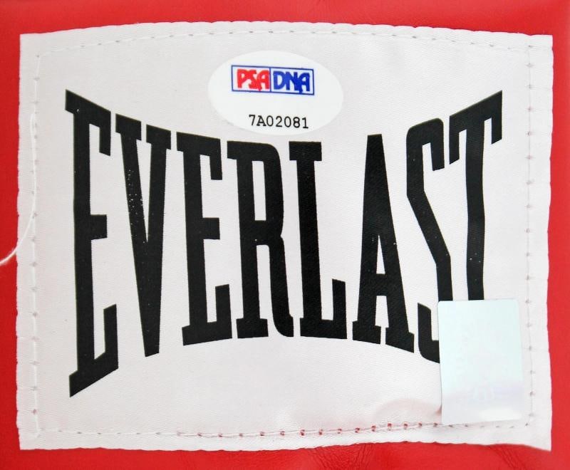 Muhammad Ali & Joe Frazier Signed Red Everlast Boxing Glove PSA/DNA #7A02081 - 4