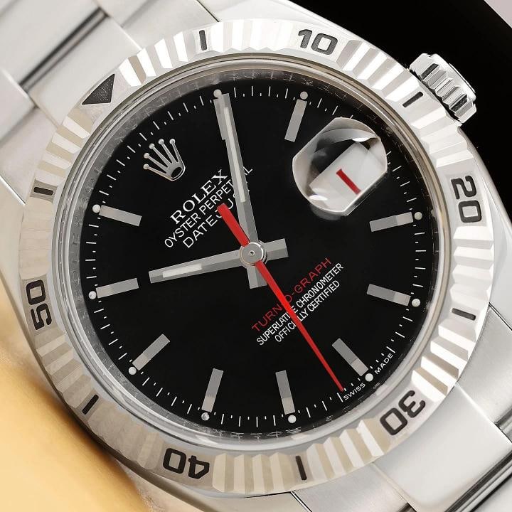 2007 ROLEX DATEJUST 116264 36MM BLACK TURN-O-GRAPH 18K GOLD STEEL OYSTER WATCH: Condition: Pre-owned - Excellent,Bezel Color: Silver,Max Wrist Size: 7.1-7.25 in,Number of Jewels: 31 Jewels,Indices: Stick Indexes,Year Manufactured: 2000-2009,Gender: Unisex,Bezel: Rotatable 18K Whi