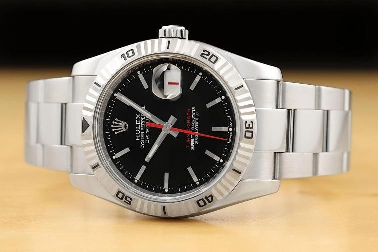 2007 ROLEX DATEJUST 116264 36MM BLACK TURN-O-GRAPH 18K GOLD STEEL OYSTER WATCH - 3