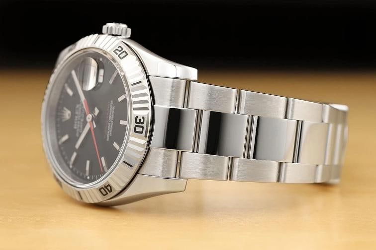 2007 ROLEX DATEJUST 116264 36MM BLACK TURN-O-GRAPH 18K GOLD STEEL OYSTER WATCH - 4
