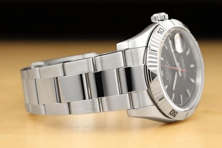 2007 ROLEX DATEJUST 116264 36MM BLACK TURN-O-GRAPH 18K GOLD STEEL OYSTER WATCH - 7