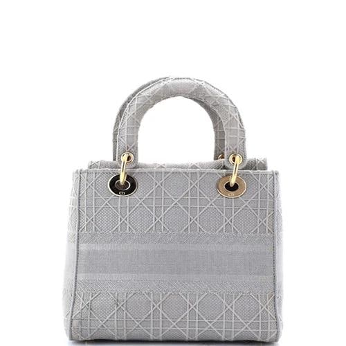 Christian Dior Lady D-Lite Bag Cannage Embroidered Canvas Medium - 3