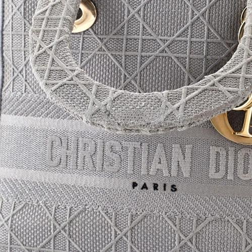 Christian Dior Lady D-Lite Bag Cannage Embroidered Canvas Medium - 6