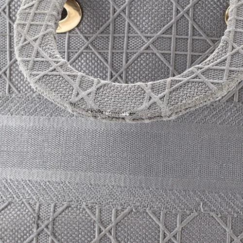 Christian Dior Lady D-Lite Bag Cannage Embroidered Canvas Medium - 8