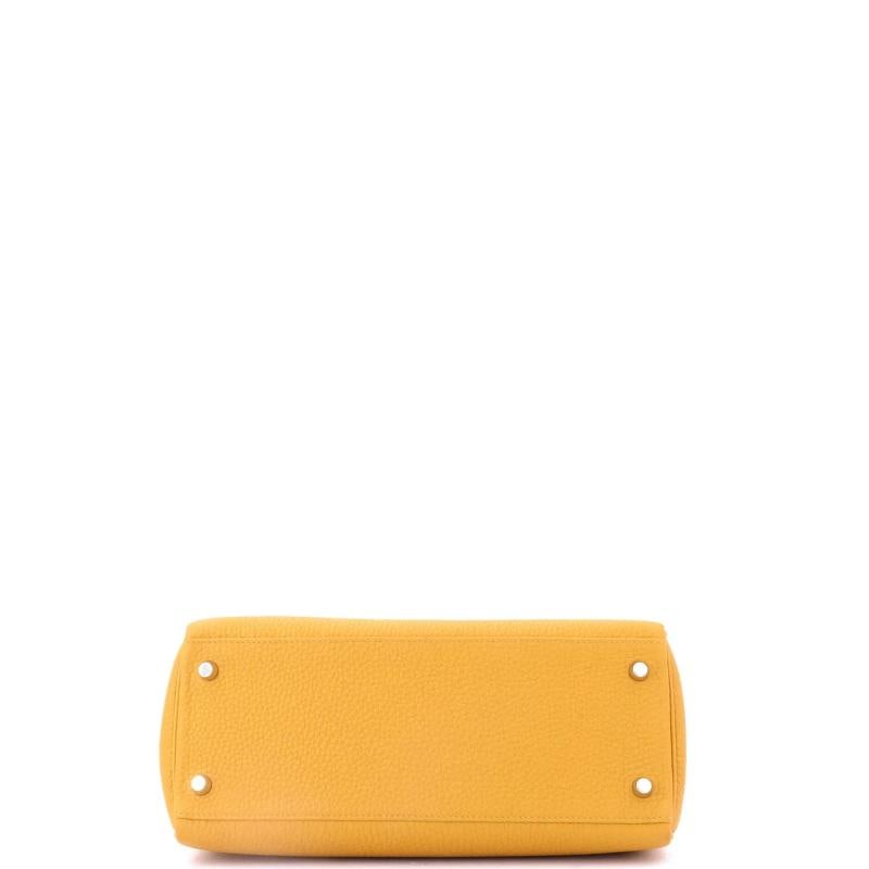 Hermes Kelly Handbag Yellow Togo with Palladium Hardware 28 - 5