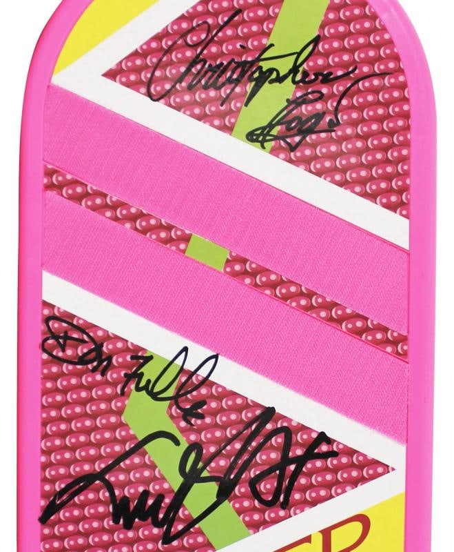 Back To The Future (7) Fox, Lloyd, Thompson, Wilson +3 Signed Hoverboard BAS LOA - 2