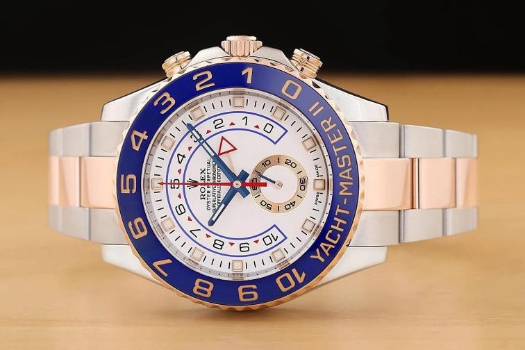 2017 CARD ROLEX YACHT-MASTER II 116681 18K ROSE GOLD STEEL BLUE WHITE 44MM WATCH - 3
