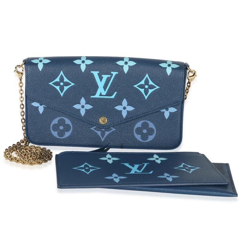 Louis Vuitton Gradient Blue Giant Monogram Empreinte Felicie Pochette: Condition: Pre-owned - Good,Dimensions: 8.5 x 4.2 x 1.5,Handbag Accessories: None,Bag Width: 8.5 in,Bag Depth: 1.5 in,Bag Height: 4.2 in,Department: Unisex,Style: Crossbody Bag,Material: