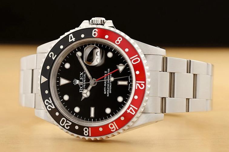 ROLEX GMT MASTER II COKE 16710 BLACK RED 40MM DATE OYSTER STEEL WATCH w/ PAPER - 2