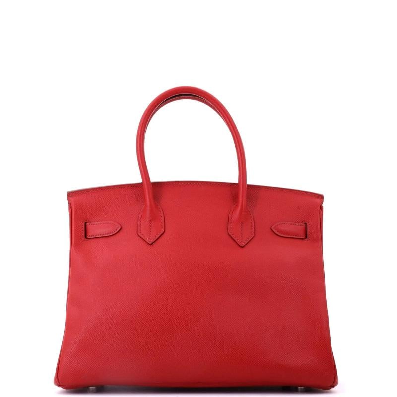 Hermes Birkin Handbag Red Epsom with Palladium Hardware 25 - 5