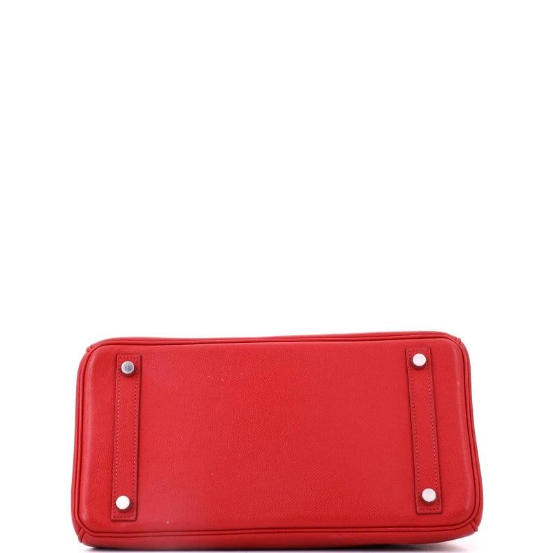 Hermes Birkin Handbag Red Epsom with Palladium Hardware 25 - 7