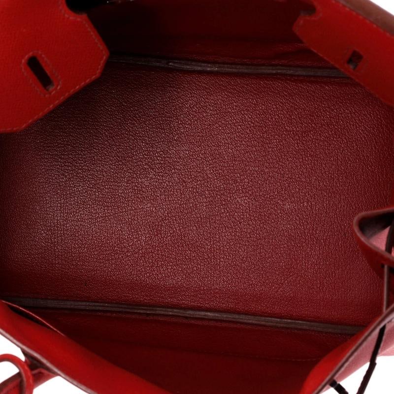 Hermes Birkin Handbag Red Epsom with Palladium Hardware 25 - 9
