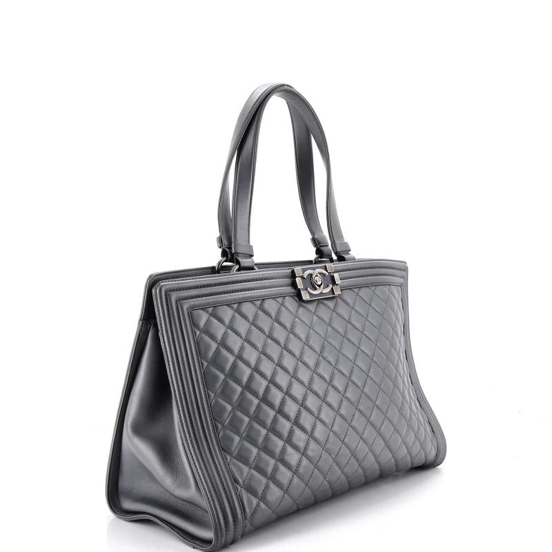 Chanel Boy Shopping Tote Quilted Lambskin Large - 2