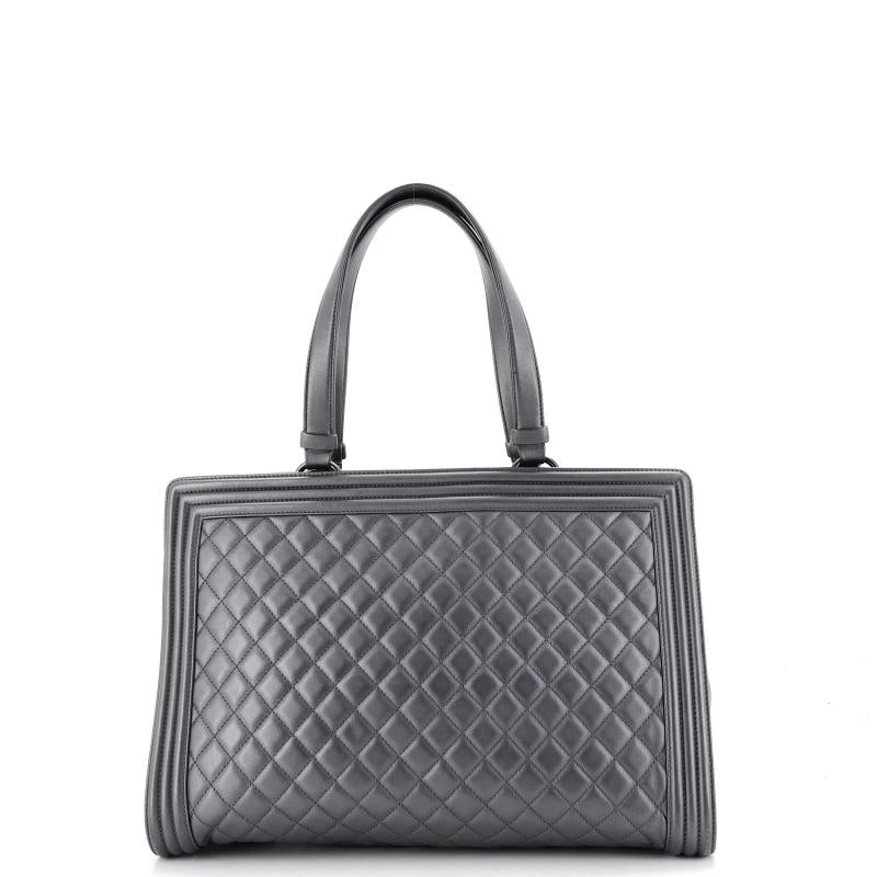 Chanel Boy Shopping Tote Quilted Lambskin Large - 3