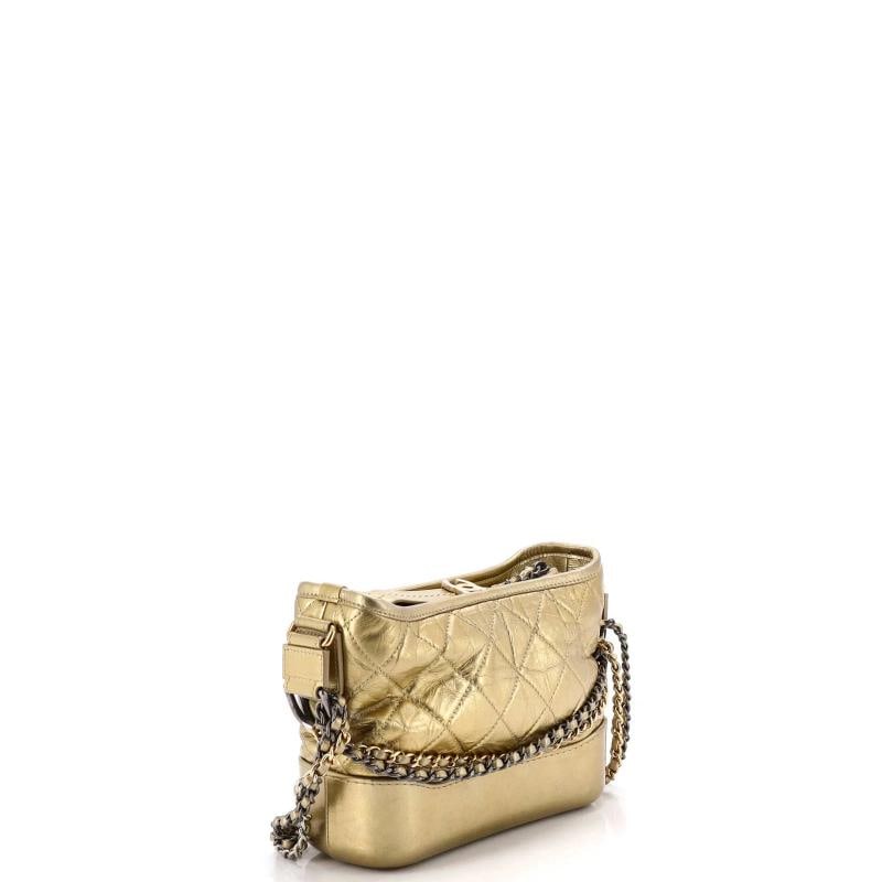 Chanel Gabrielle Hobo Quilted Metallic Aged Calfskin Small - 2