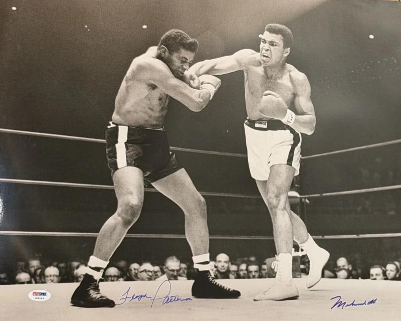 MUHAMMAD ALI FLOYD PATTERSON DUAL SIGNED 16X20 PSA DNA: Product: Photo,Player: Muhammad Ali,Sport: Boxing,Original/Reprint: Original,Autograph Authentication: Professional Sports Authenticator (PSA),Signed: Yes,Country of Origin: United States