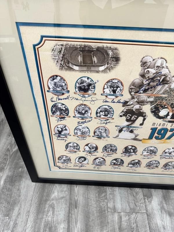 1972 Miami Dolphins Super Bowl Champs Team Signed Lithograph Photo JSA COA - 3