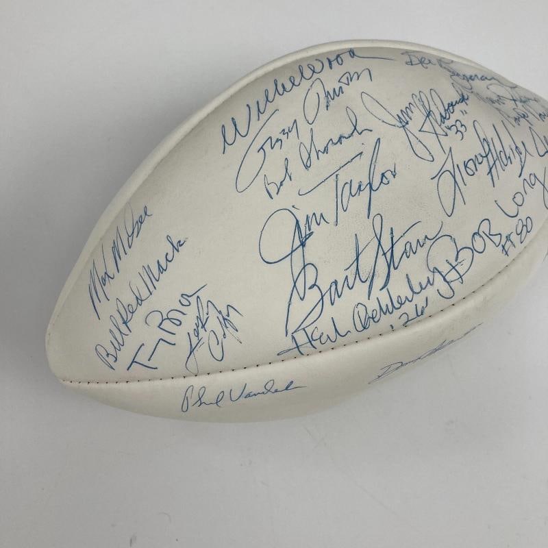 1966 Green Bay Packers Super Bowl 1 Champs Team Signed Football JSA COA - 3