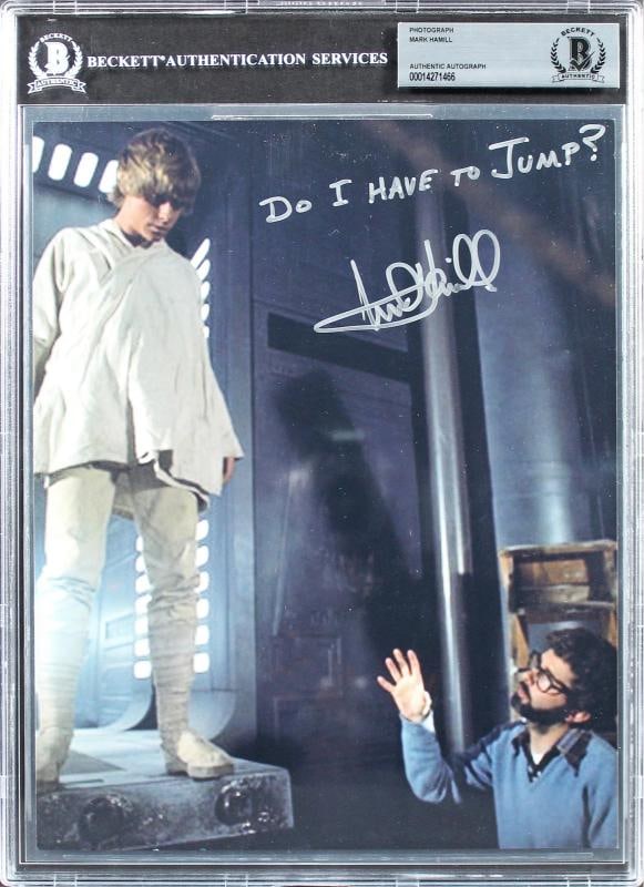 Mark Hamill Star Wars Do I Have To Jump? Authentic Signed 8x10 Photo BAS Slabbed: Object Type: Photograph,Autograph Authentication: Beckett,Industry: Movies,Original/Reproduction: Original,PRODUCT_COA: Beckett,PRODUCT_SIGNED_BY_NAME: Mark Hamill,PRODUCT_SIGNED_BY_BRAND: Star