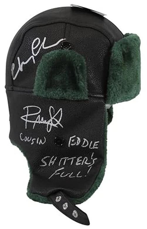 Chevy Chase & Randy Quaid Christmas Vacation "2x Insc" Authentic Signed Hat BAS - 4