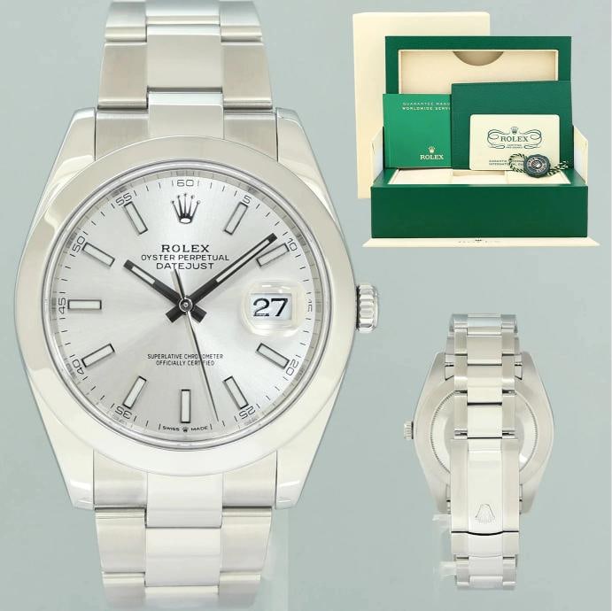 2025 MINT CPO PAPERS Rolex DateJust 41 Steel 126300 Silver Dial Oyster 41mm: Condition: Pre-owned - Excellent,Brand: Rolex,Department: Unisex Adults,Type: Wristwatch,Model: DateJust,Reference Number: 126300,With Original Box/Packaging: Yes,With Papers: CPO,Customized: No,UPC:
