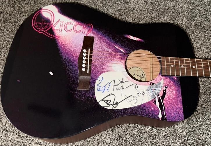 QUEEN: Freddie Mercury, Brian May, Roger Taylor & John Deacon Signed Fender Guitar (PSA) - 7