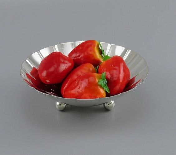Antique c1920 Tiffany & Co Sterling Silver Ruffled Lobed Fruit Bowl or Dish - 3