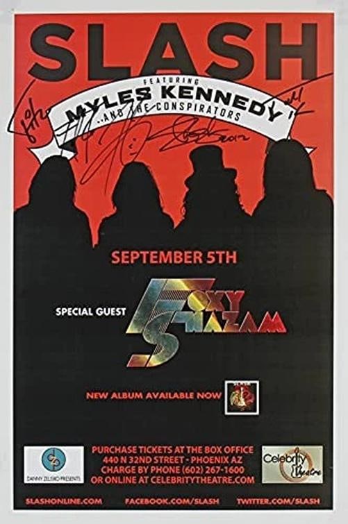 (5) Slash, Kennedy, Kerns, Fitz & Sidoras Signed 11x17 2012 Concert Poster BAS - 5