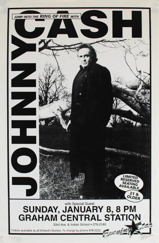 Johnny Cash Vintage January 8, 1995 11x17 Concert Poster Unsigned (1 of 2)