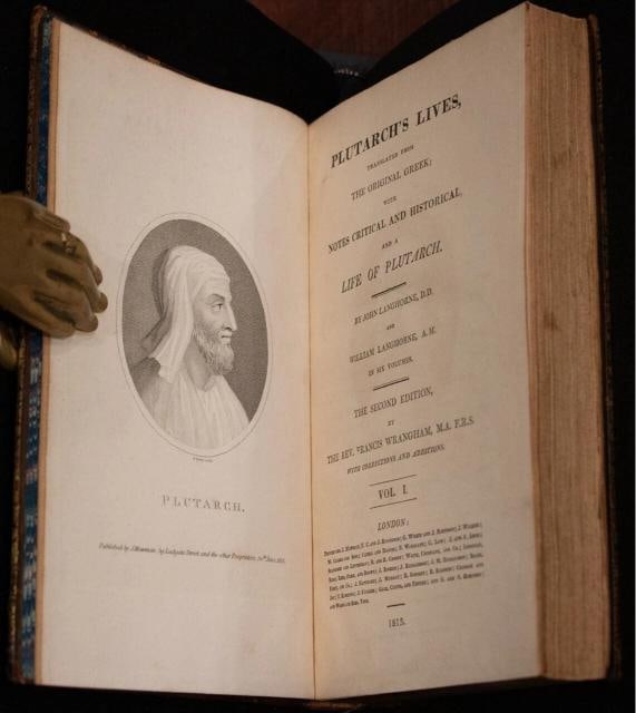 1813 Plutarch's Lives Fine Leather Bindings Great Condition - 6