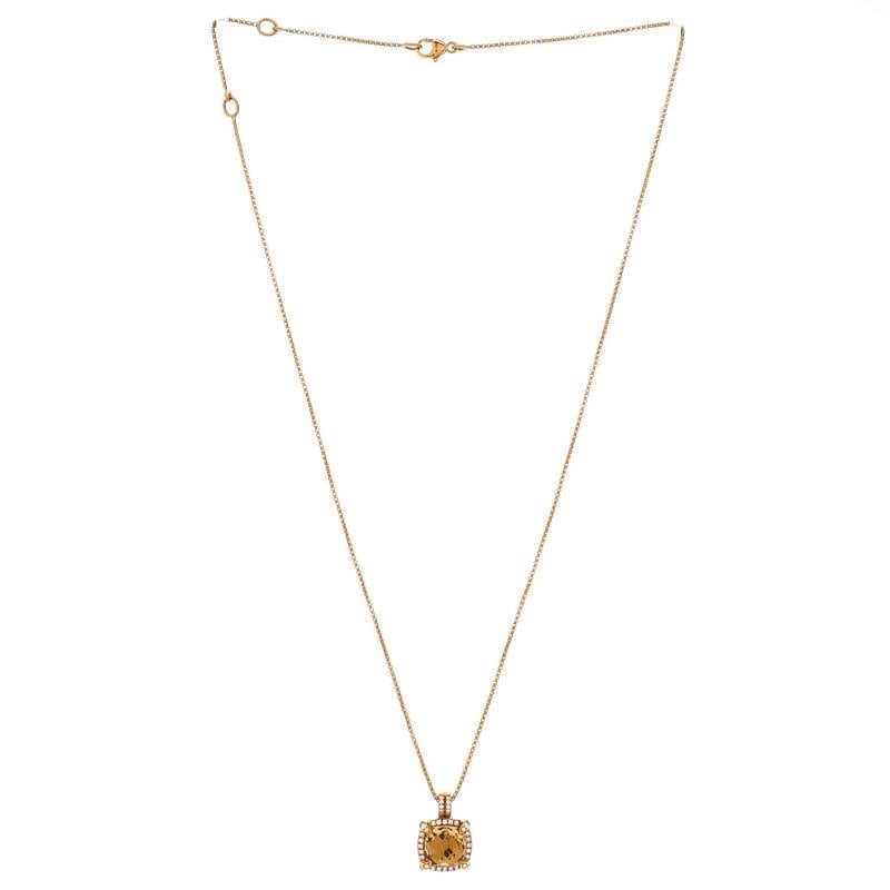 David Yurman Chatelaine Pendant Necklace 18K Yellow Gold with Citrine - 2