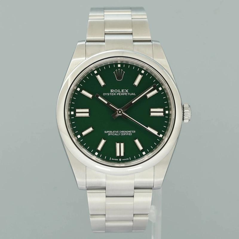 2024 NEW PAPERS ROLEX 124300 Oyster Perpetual 41mm Green Dial Oyster Watch Box - 2