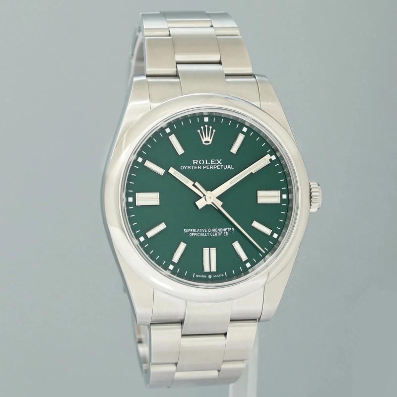 2024 NEW PAPERS ROLEX 124300 Oyster Perpetual 41mm Green Dial Oyster Watch Box - 3