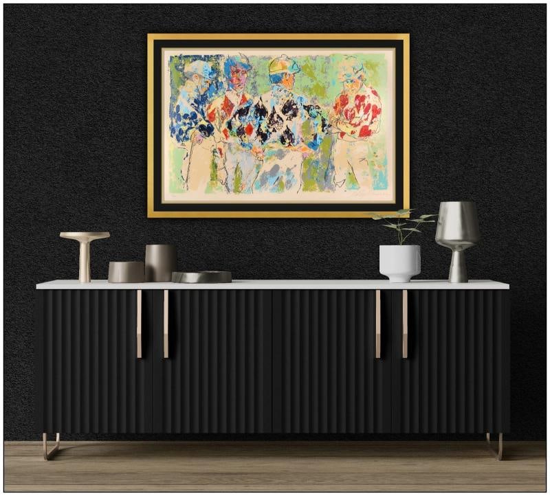 LeRoy Neiman Original Four Jockeys Serigraph Figures Hand Signed Framed Artwork - 2
