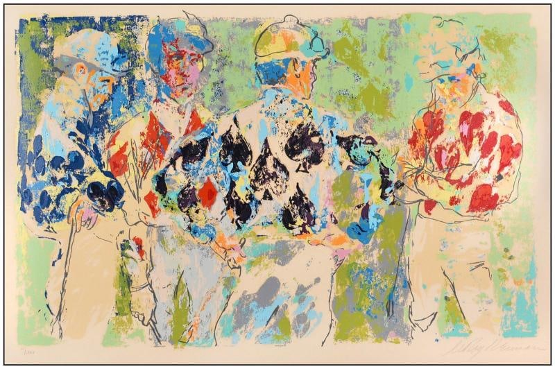 LeRoy Neiman Original Four Jockeys Serigraph Figures Hand Signed Framed Artwork - 3
