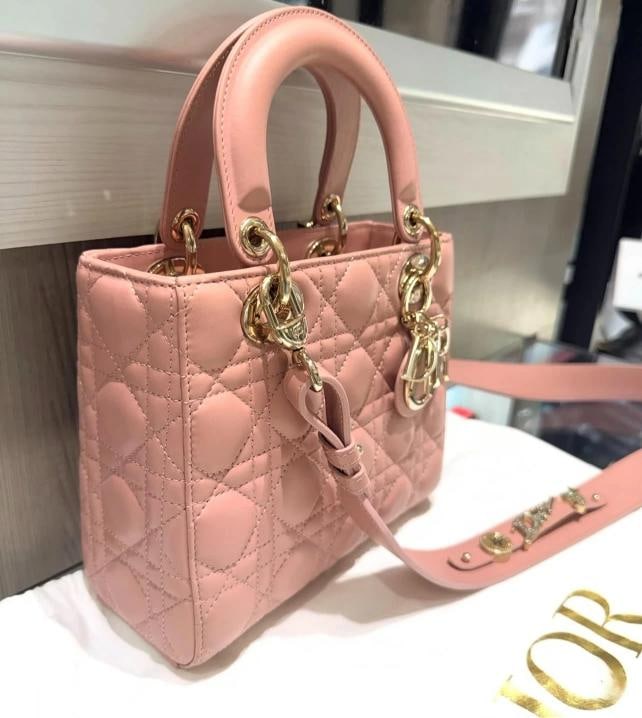 Christian Dior Small Lady Dior My ABCDior Bag in Mauve Cannage Lambskin (2023) - 3