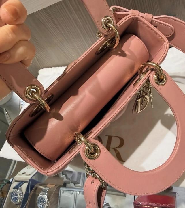 Christian Dior Small Lady Dior My ABCDior Bag in Mauve Cannage Lambskin (2023) - 8