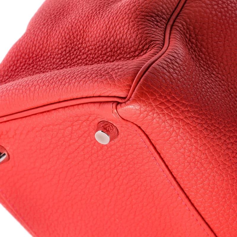 Hermes Kelly Handbag Red Togo with Palladium Hardware 35 - 7
