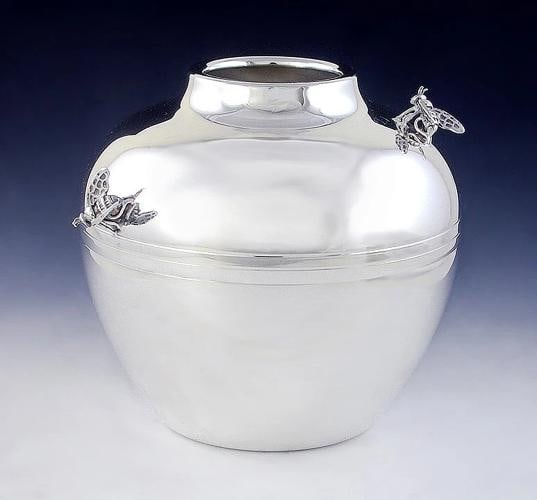 Fabulous English Sterling Silver Vase or Pot by Thistle & Bee - 2