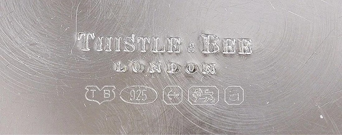 Fabulous English Sterling Silver Vase or Pot by Thistle & Bee - 7