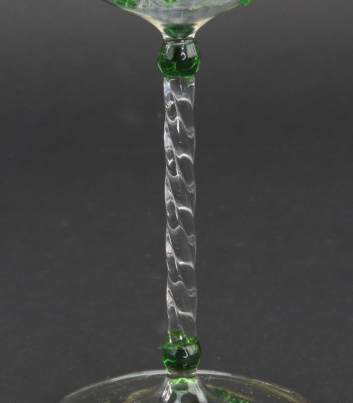 11 Fabulous 2oz Alsace-Style Wine Glasses Green Grape Clusters Textured Design - 4