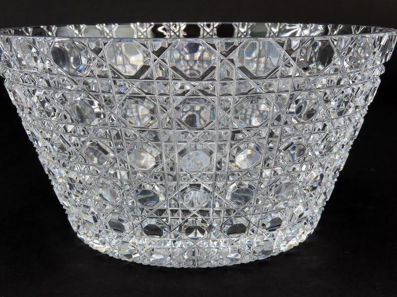 Beautiful VTG Russian Check Cut Glass Crystal Covered Bowl Candy Dish - 7