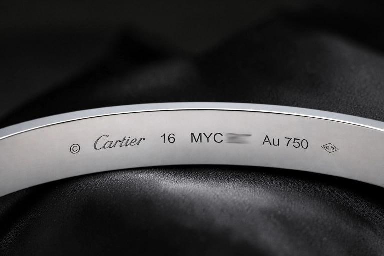 Cartier LOVE 18k White Gold Classic Model Bracelet Size 16 Box - 5