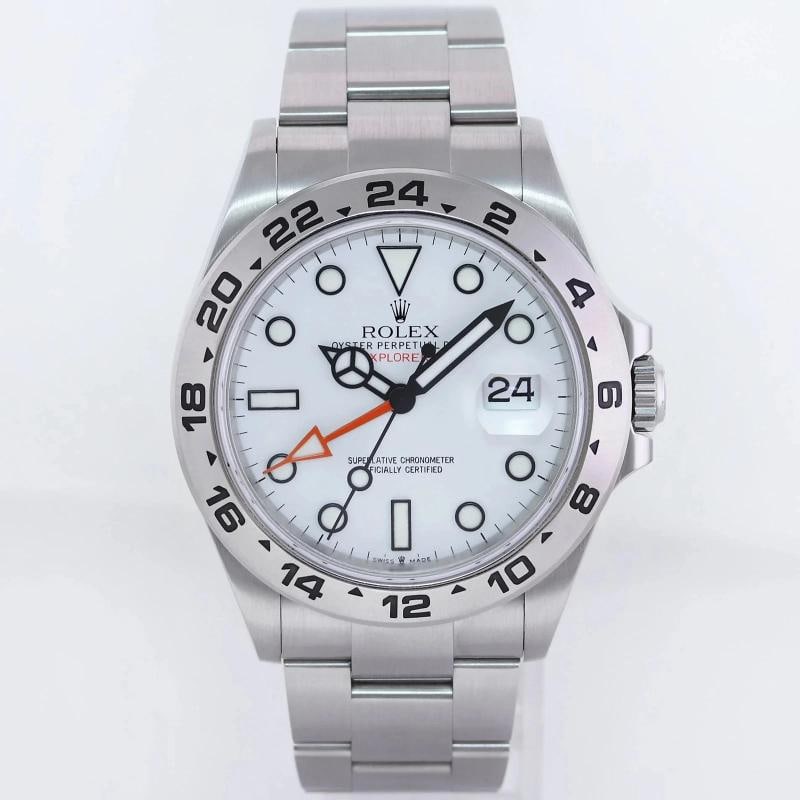 2021 NEW PAPERS Rolex 226570 Explorer II White Polar Steel Date 42mm Watch Box - 2