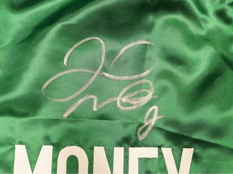 Floyd Mayweather Jr. Autographed Signed Green Boxing Trunks Beckett Witness - 2