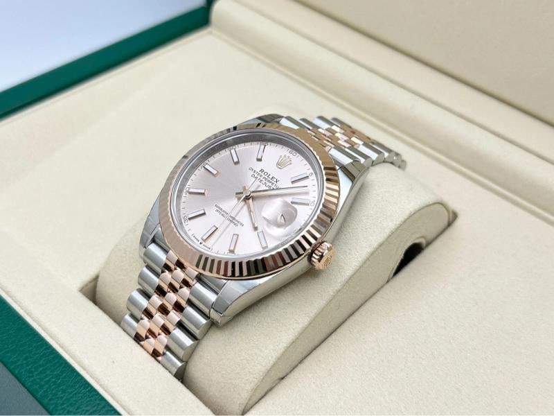 2025 Rolex Datejust 41 126331 Sundust 18K Rose Gold Steel Box Paper Stickers - 6